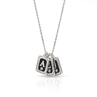 Midnight Initials Diamond Necklace [Sterling Silver]