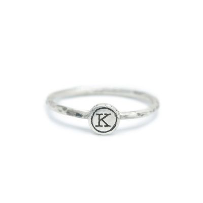 Inspire Initial Ring Hammered [Sterling Silver]