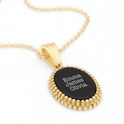 Jayden Onyx Name Necklace for Women [18K Gold Plated]