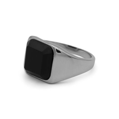Silver Ring for Men with Black Onyx Stone 
