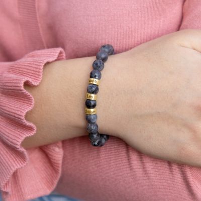 Labradoriet Vrouwen Naam Armband [Goud Verguld]