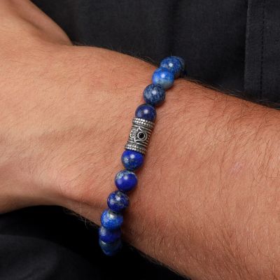 Lapis Lazuli Hamsa Men Bracelet