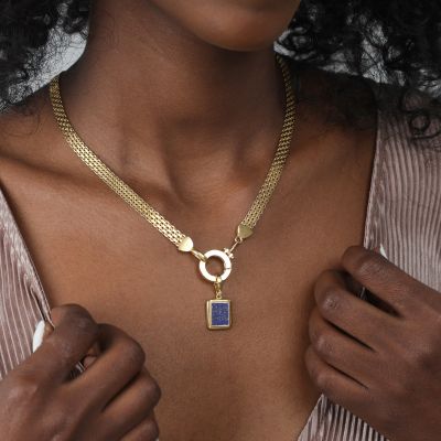 Lapis Lazuli Bedel [18K Goud Verguld]