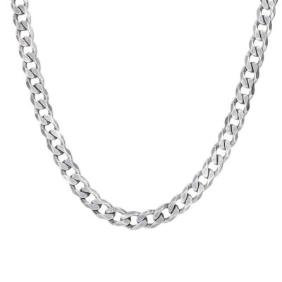 Classic Curb Chain Necklace for Men - Sterling Silver