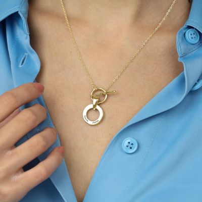 Collier Reliés Ensemble avec Prénom - [Chaîne Classique / Vermeil 18 Carats]