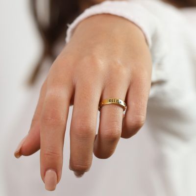 Zöpfe der Liebe Ring mit Namen [750er vergoldet]