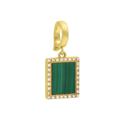 Malachite Сharm with Crystals [18K Gold Plated]