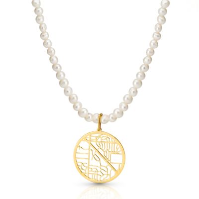 Precious Spot Map Necklace with Pearls [18K Gold Vermeil]