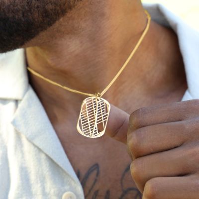 Classic Map Tag Necklace - 18K Gold Plated