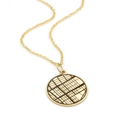 Precious Spot Silhouette Map Necklace [14 Karat Gold]