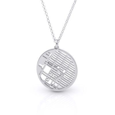 Precious Spot Map Necklace [14 Karat White Gold]