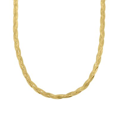 Mia Braided Herringbone Necklace [18K Gold Plated]