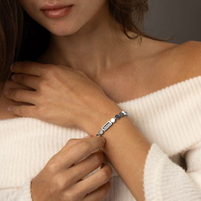 Mia Engraved Silhouette Tennis Bracelet [Sterling Silver]