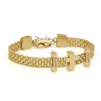 Cross Milanese Chain Bracelet [18K Gold Vermeil]