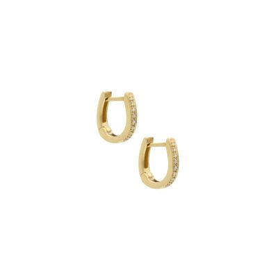 Mini Pave Hoop Crystal Earrings [18K Gold Vermeil]