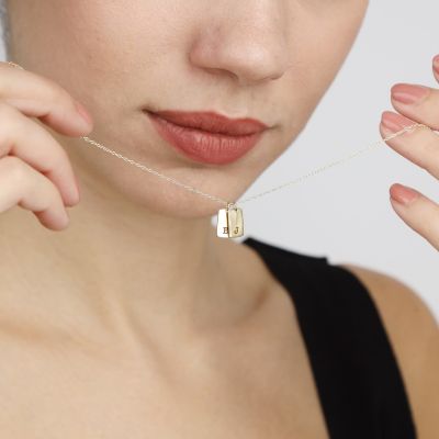 Mirella Initials Charm Necklace [14 Karat Gold]