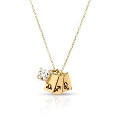 Mirella Zodiac Charm Necklace With 1 ct Diamond [14 Karat Gold]