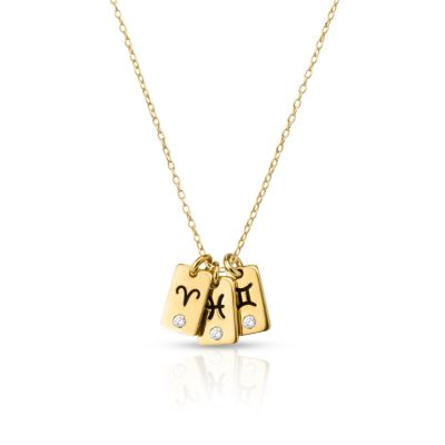 Mirella Zodiac Charm Diamond Necklace [14 Karat Gold]