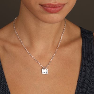Mirella Ankerkette mit Sternzeichen Charms [Sterlingsilber] 