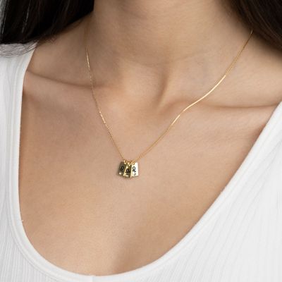 Mirella Zodiac Charm Diamond Necklace [18K Gold Plated]
