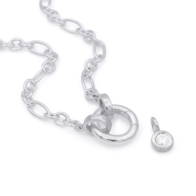 Eternity Circle Link Chain Necklace [Sterling Silver] - with Moissanite