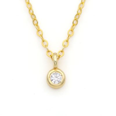 Mirella Necklace with Moissanite Stone [18K Gold Plated]