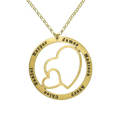 Name Necklace with Hearts [Gold Plated]