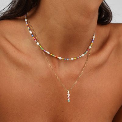 Talisa Stars Birthstone Necklace [14K Gold]