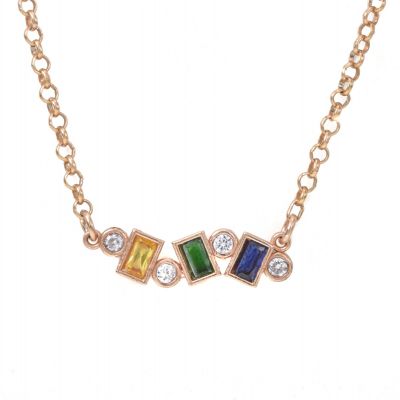 Flow of Love Birthstone Necklace [Rose Gold Plated]