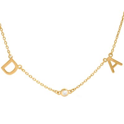 Helena Diamond Initials Necklace [18K Gold Vermeil]