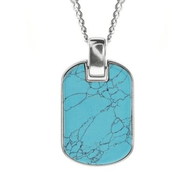 Clear Mark Men's Turquoise Tag Necklace