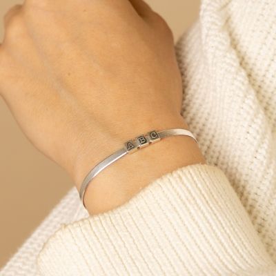Bracelet Maille Silhouette avec Initiale [Argent 925]