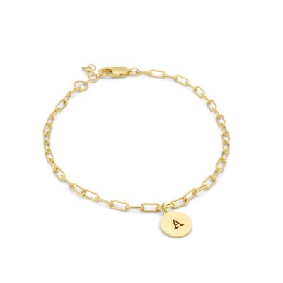 Nomia Initial Paperclip Anklet [18K Gold Plated]