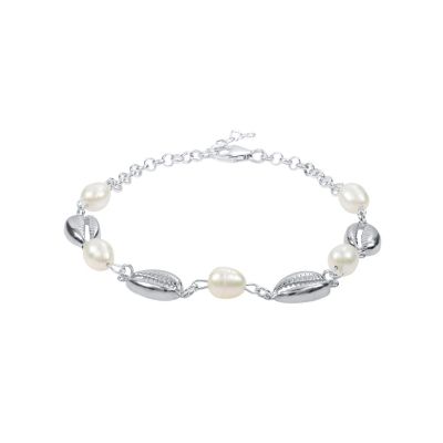 Meeresstimmung Perlenarmband - 4 Muscheln [Sterlingsilber]