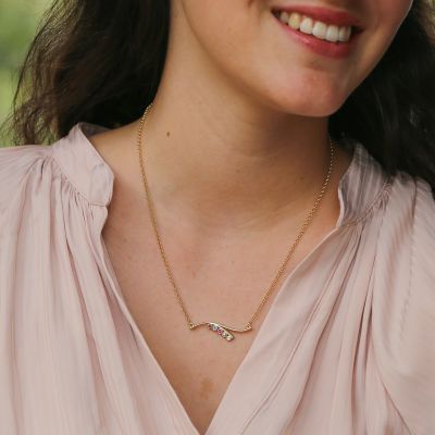Ocean Tide Birthstone Necklace [Gold Plated]