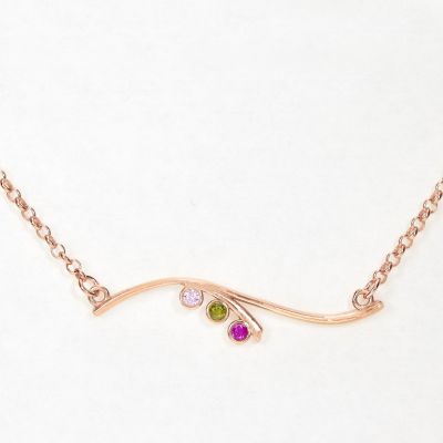 Ocean Tide Birthstone Necklace [Rose Gold Plated]