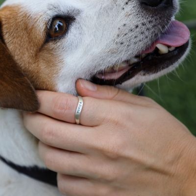 Bague Marée De L'Océan Avec Nom De L'Animal [Argent 925]