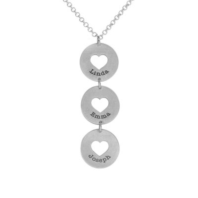 Open Hearts Name Necklace [Sterling Silver]