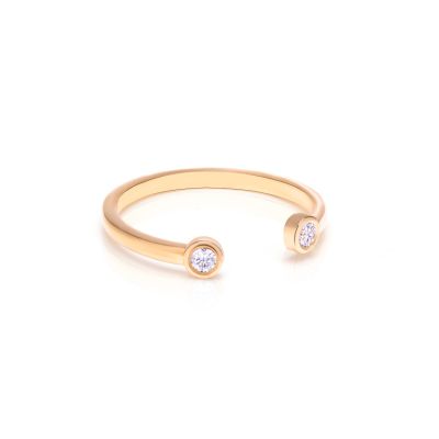 Crystal Hug Open Ring [18K Gold Vermeil]