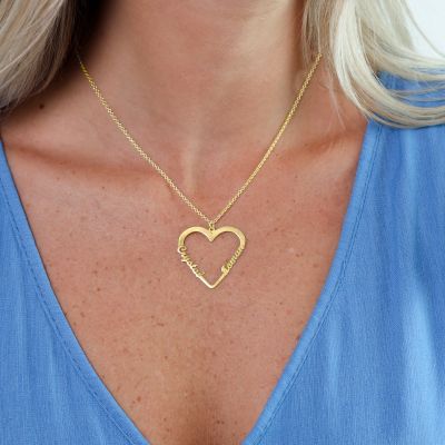 Our Heart Name Necklace [18K Gold Plated]