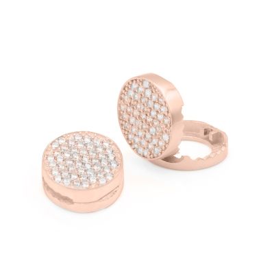 Pave Circle Charm for Milanese Chain [18K Rose Gold Plated]