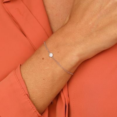 Pavé Circle Bracelet With Crystals [Sterling Silver]