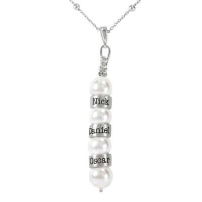 Pearl Name Necklace [Sterling Silver]
