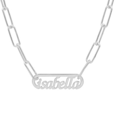 Paperclip Stijl Naam Ketting [Sterling Zilver]