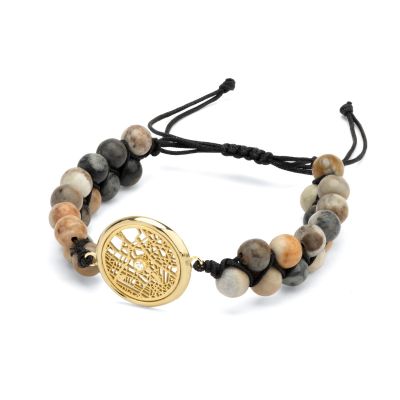 Karten Herrenarmband aus Picasso Jaspis [750er Gold Vermeil]