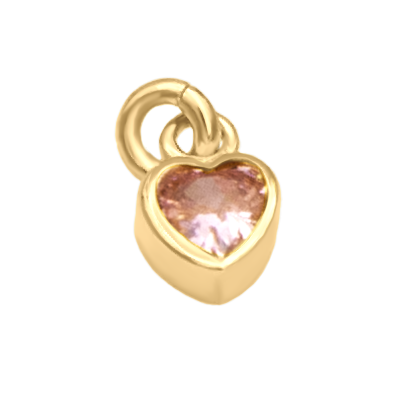 Pink Heart Charm for Multi-Name Necklace [18K Gold Plated]