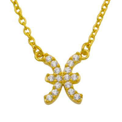 Pisces Necklace - Zodiac Sign Necklace with Diamonds [18K Gold Vermeil]