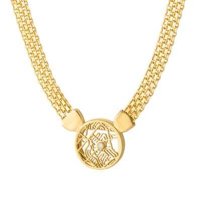 Precious Spot Map Necklace with Milanese Chain [18K Gold Plated]
