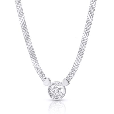 Precious Spot Map Necklace with Milanese Chain [Sterling Silver]