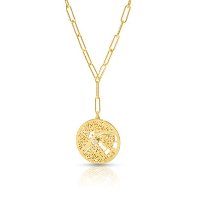 Edelvlek Kaart Schakel Ketting [18K Goud Vermeil]